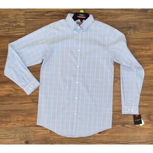 Van Heusen Boys Size XL 18/20 Pastel Blue Pink Button Up Long Sleeve NWT